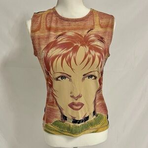 y2k Graphic Print Sleeveless Top